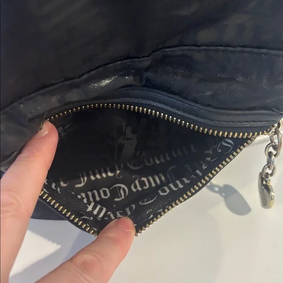 JUICY COUTURE Ransom Note mini backpack black adjustable straps zip pockets - Picture 10 of 17